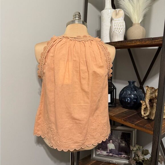 NWT Ulla Johnson June Top Azalea Tank Embroidered Lace Linen Cotton Relaxed Sz 8 - Picture 3 of 14